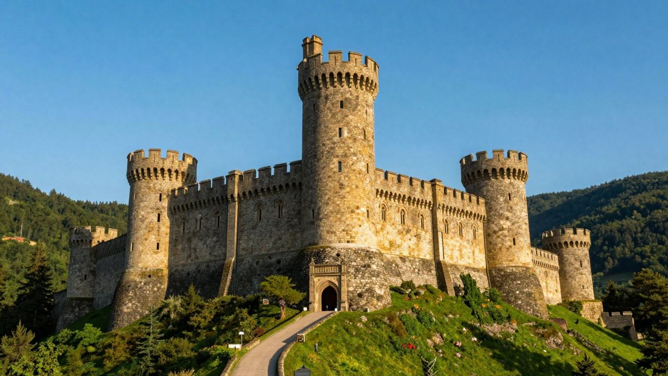 Majestätische Burg in NRW bei Sonnenschein