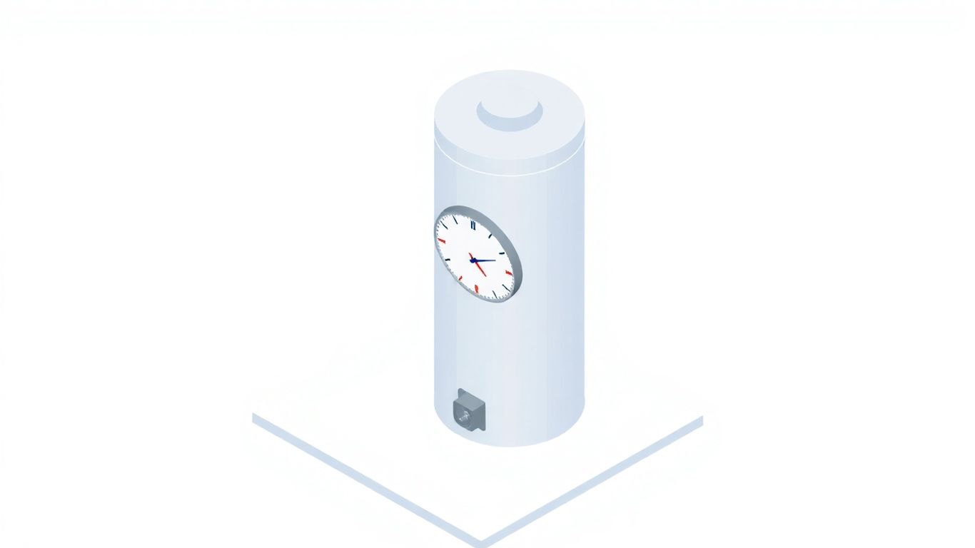 Isometric water heater with a clock