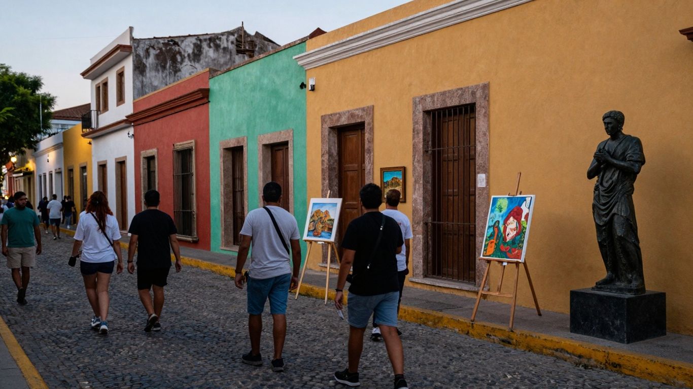 San José del Cabo Art Walk street scene with art.