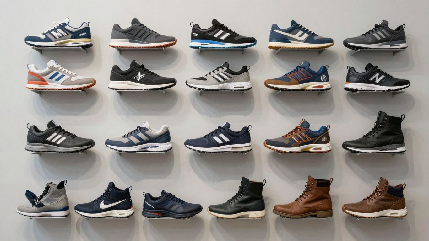 Colecție variată de încălțăminte bărbați Decathlon.