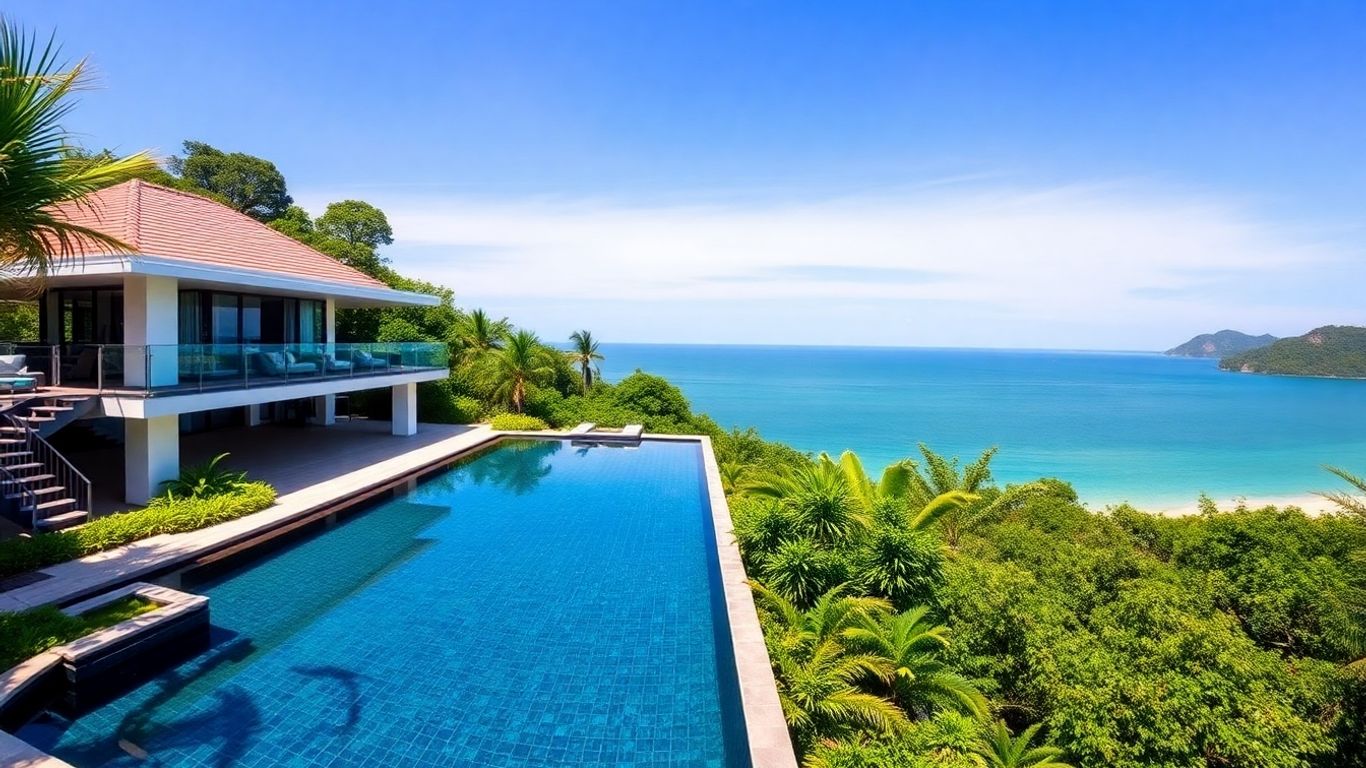 Luxury villa with infinity pool overlooking the Andaman Sea.