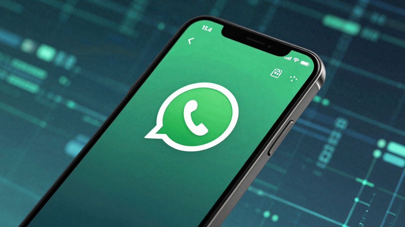 Smartphone com cadeado no WhatsApp para segurança.