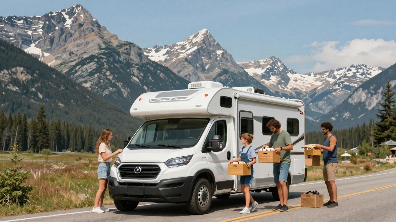 Family packing RV for Canadian Rockies adventure