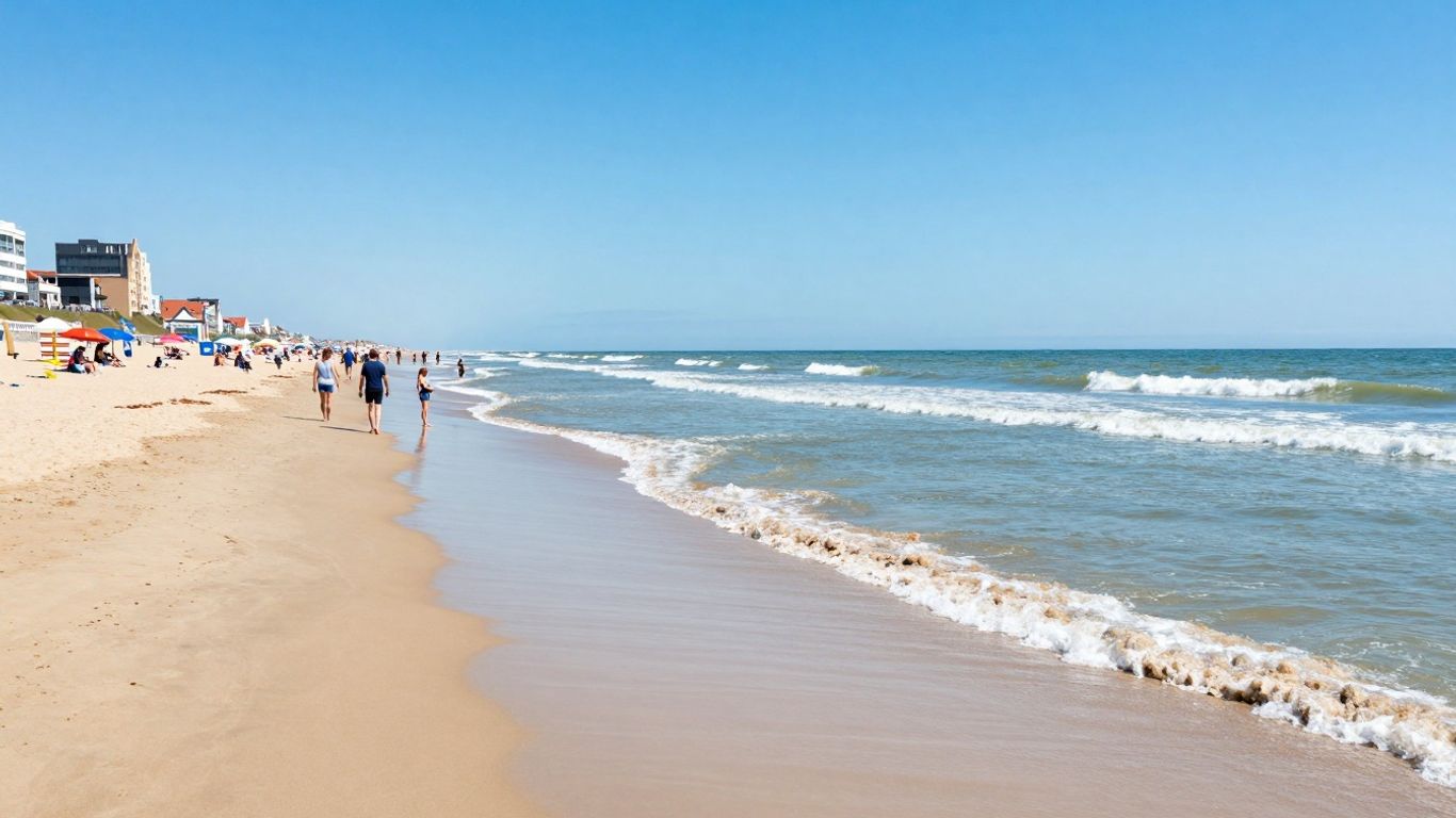 Strand van Oostende met zon en zee