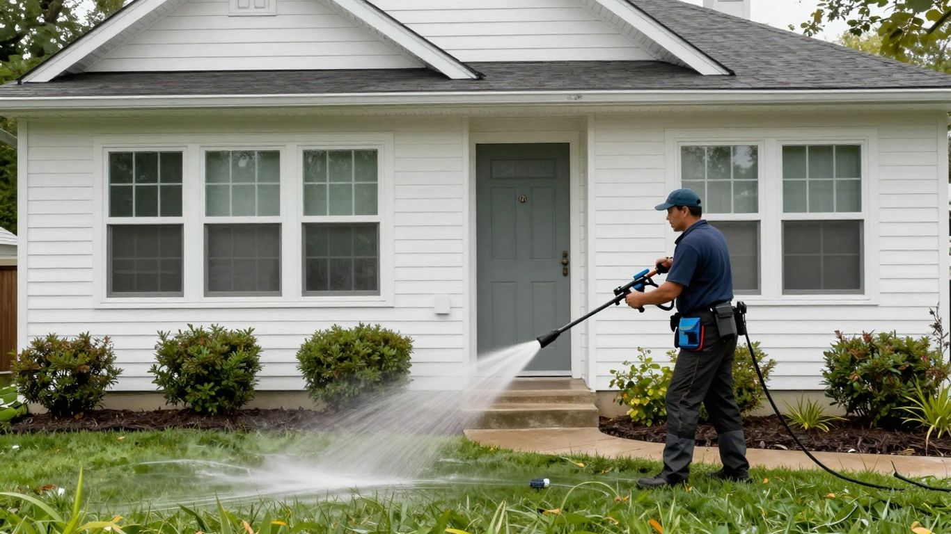Plano home exterior after professional pressure washing