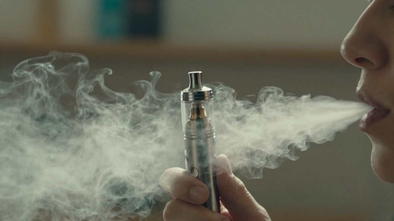 Dampfwolke aus einem Vape-Stift