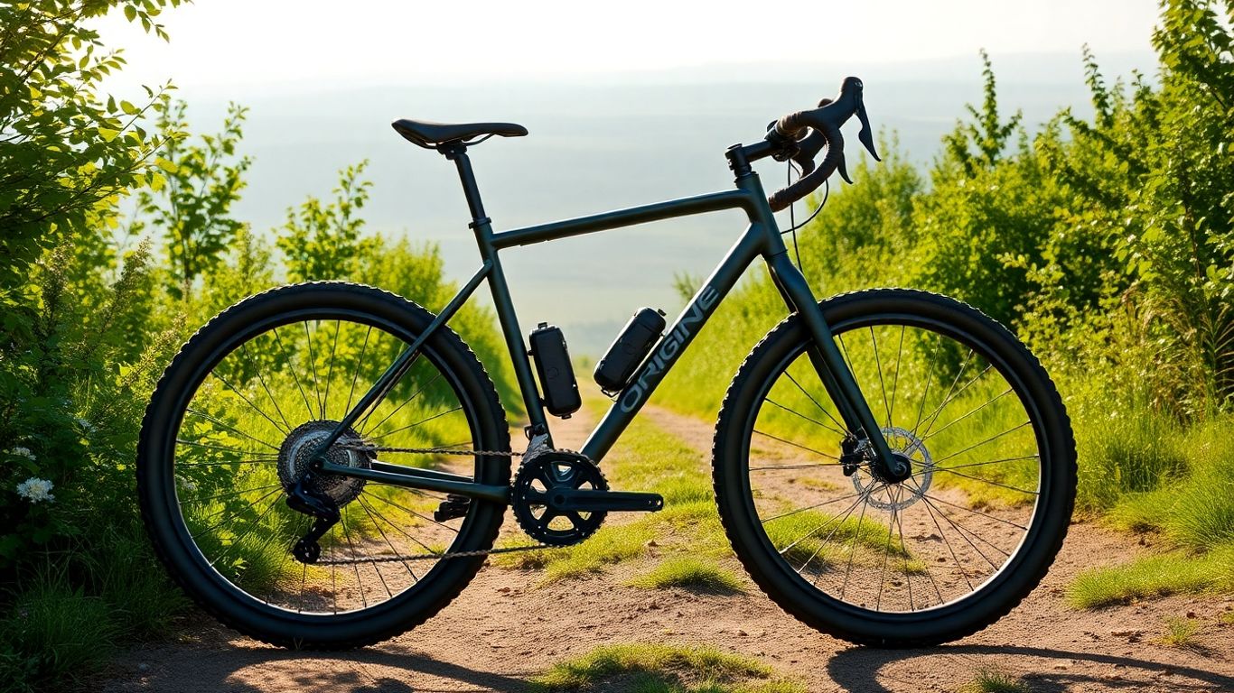 Vélo gravel Origine sur un sentier belge