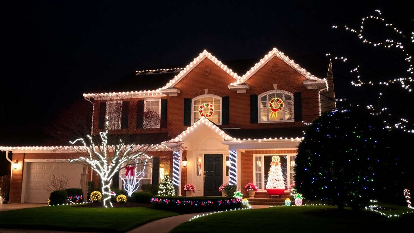 Kirkwood house with professional Christmas lights installation