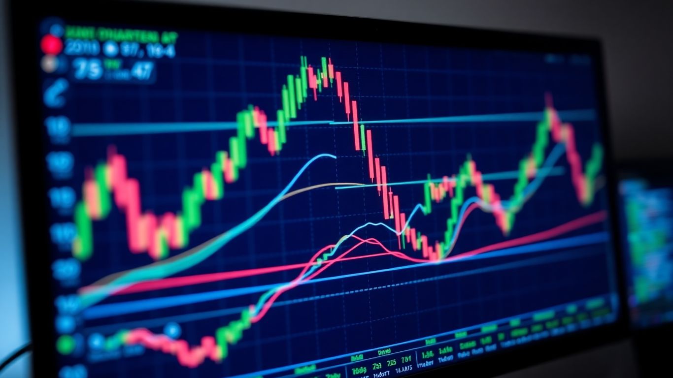 Trading chart on a computer screen.