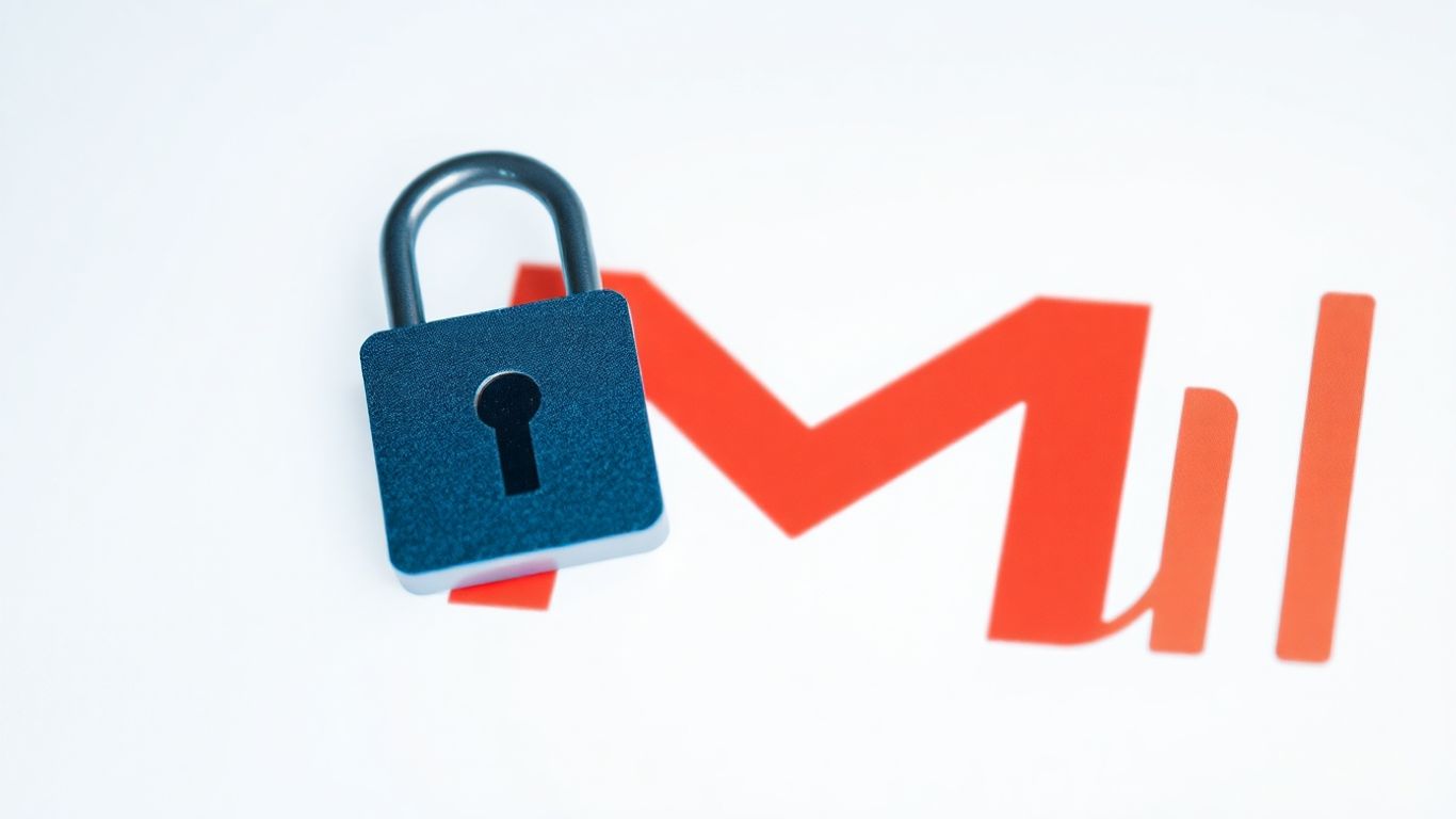 Logo Gmail avec un cadenas protégeant le compte.