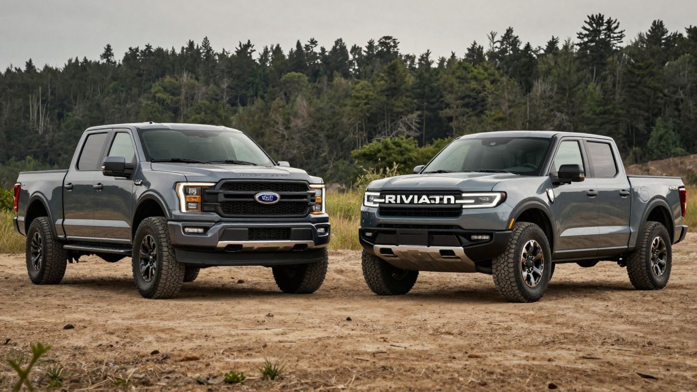 Ford F-150 Lightning and Rivian R1T electric trucks