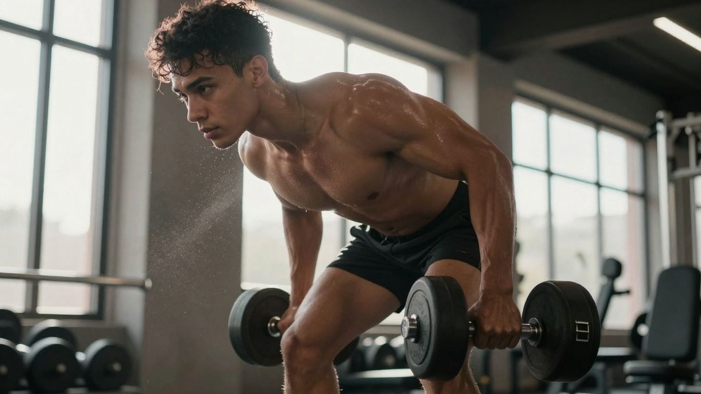 Person lifting weights in a gym.