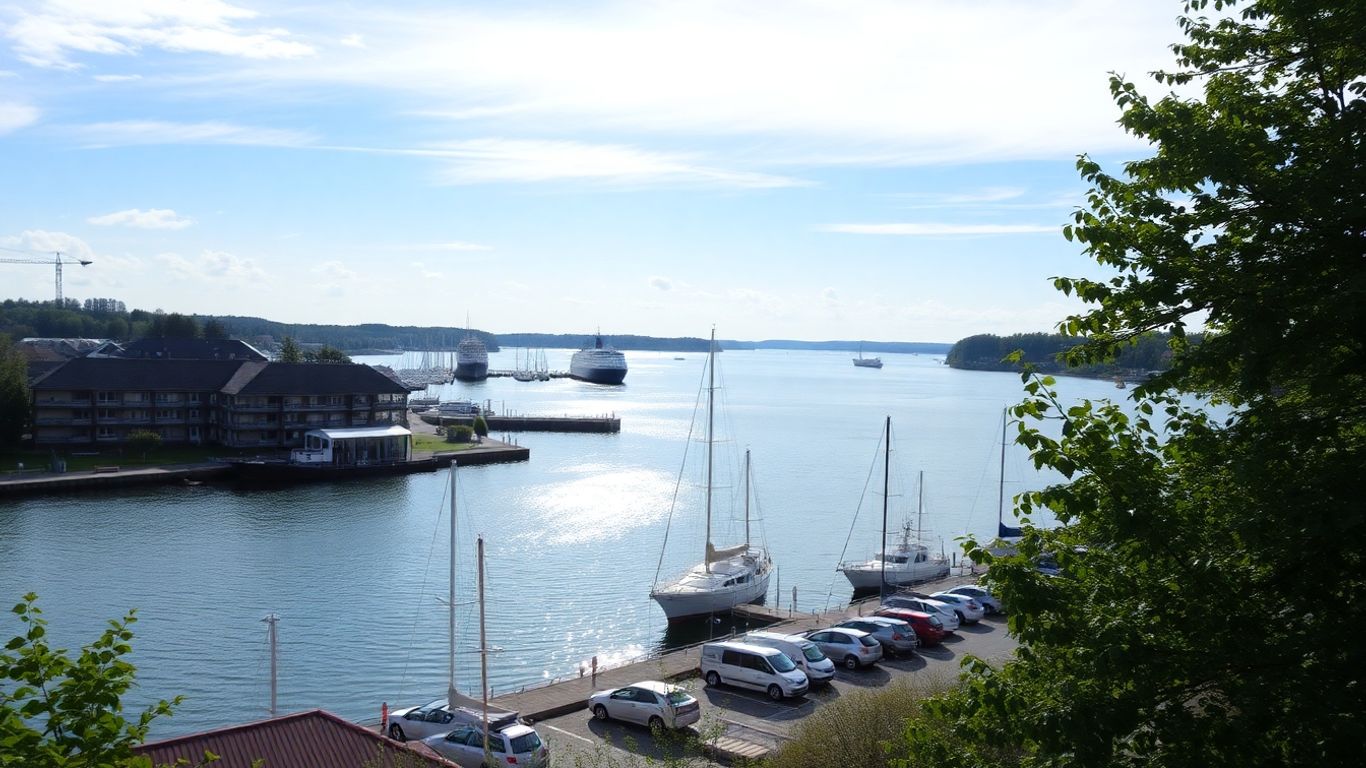 Blick auf Kiel Wik-Nord mit Hafen und Förde