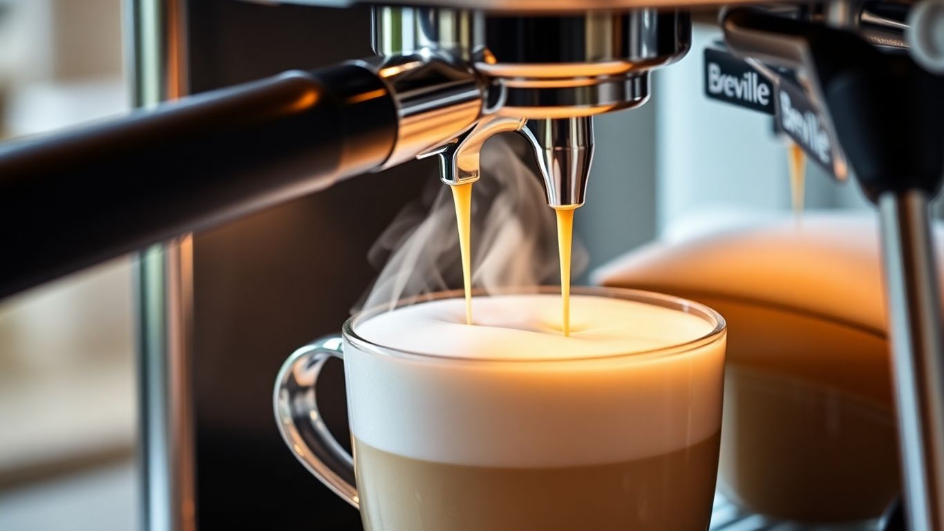 Breville BES880 espresso machine steaming milk