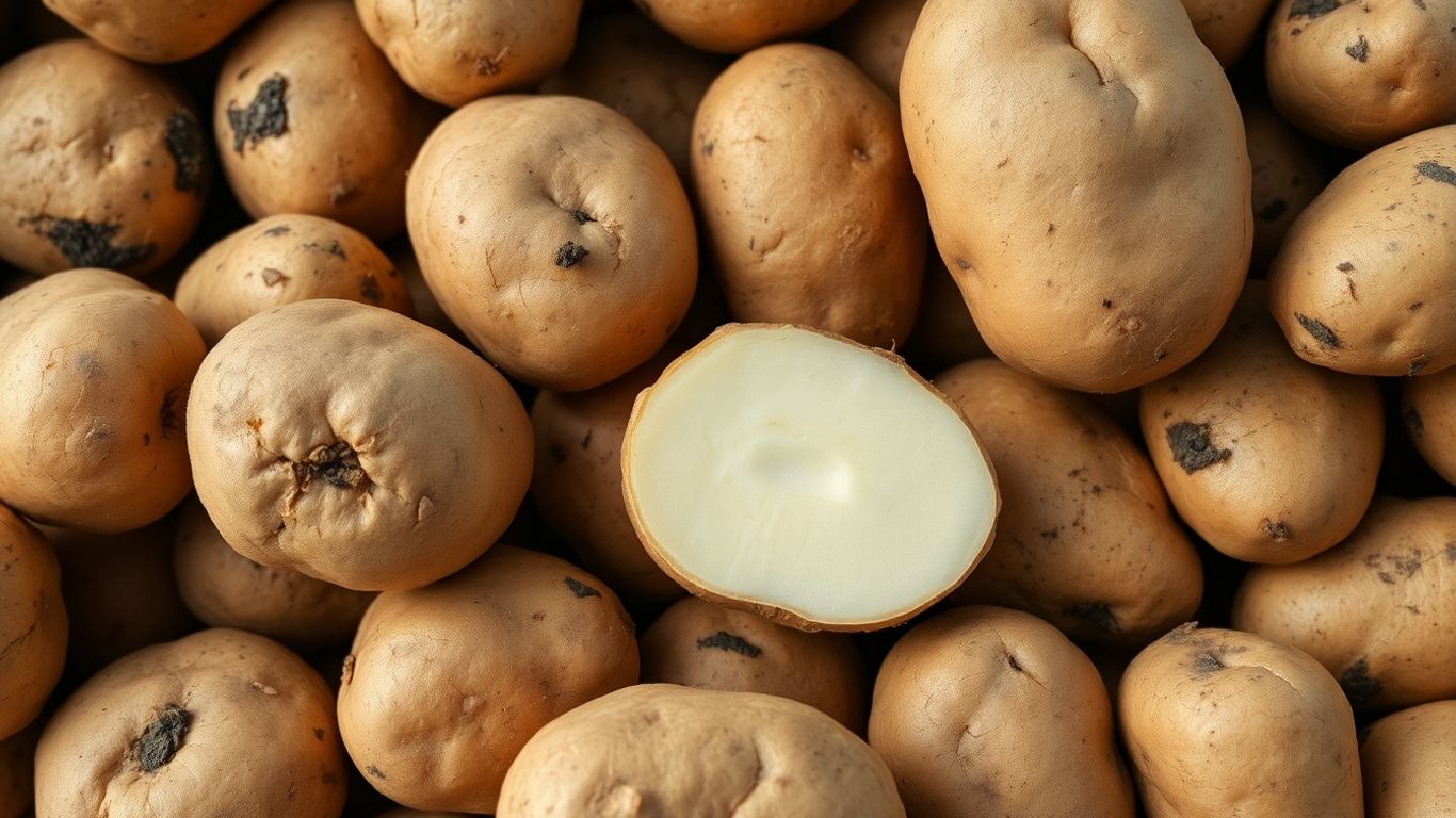 Biologische aardappelen, vers geoogst en vol textuur.