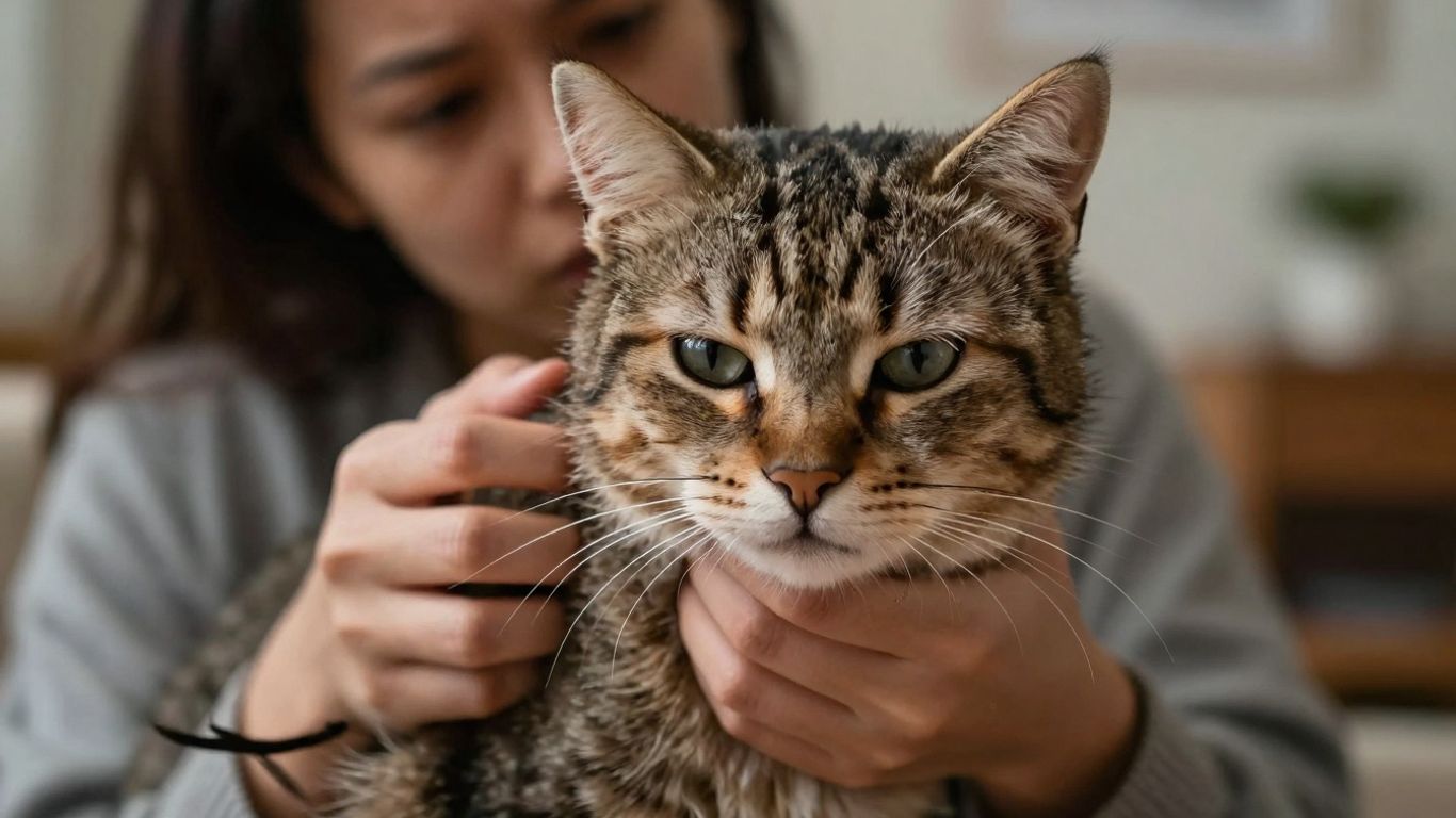 Cat looking unwell, owner concerned