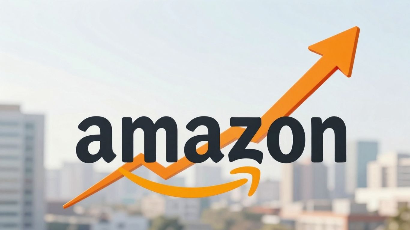 Amazon sales growth arrow piercing logo