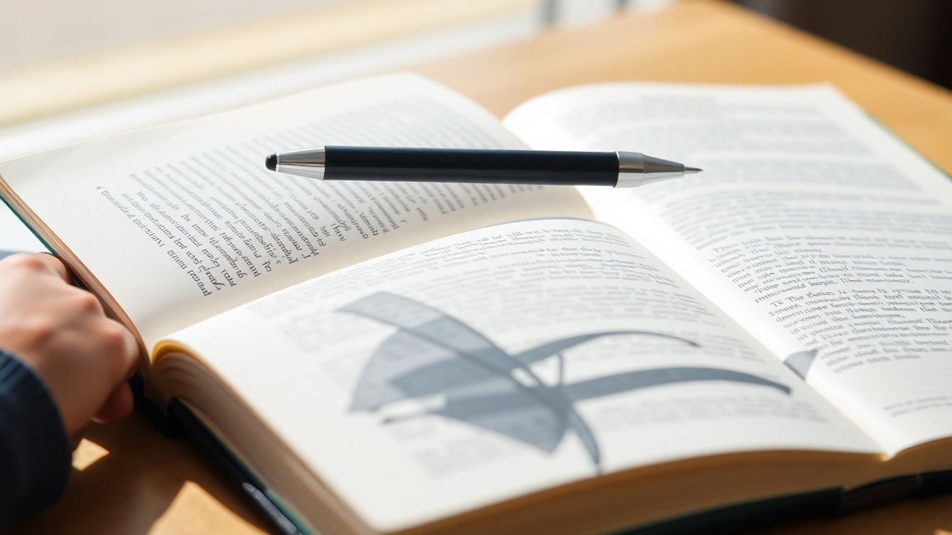 Student studying IELTS reading materials