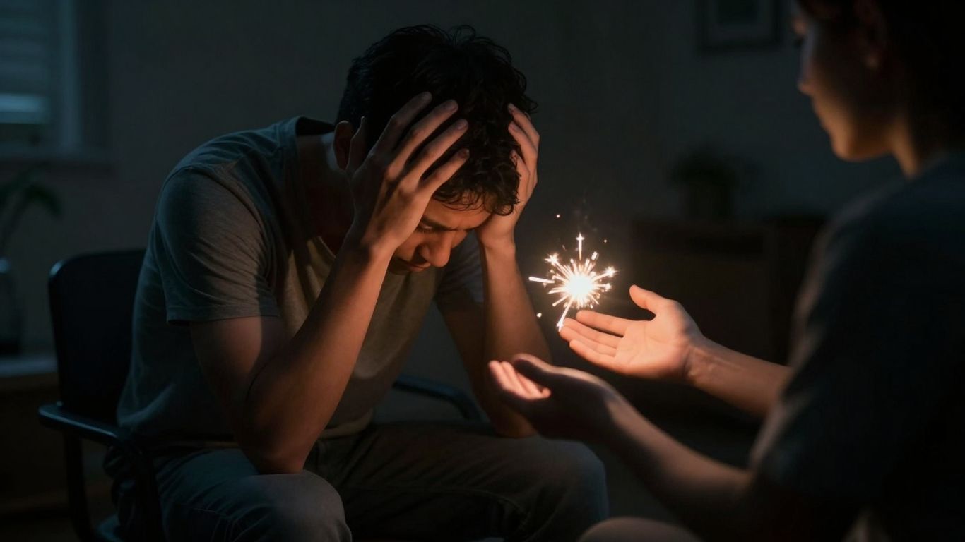 Erschöpfung und Energiequelle im Kontrast