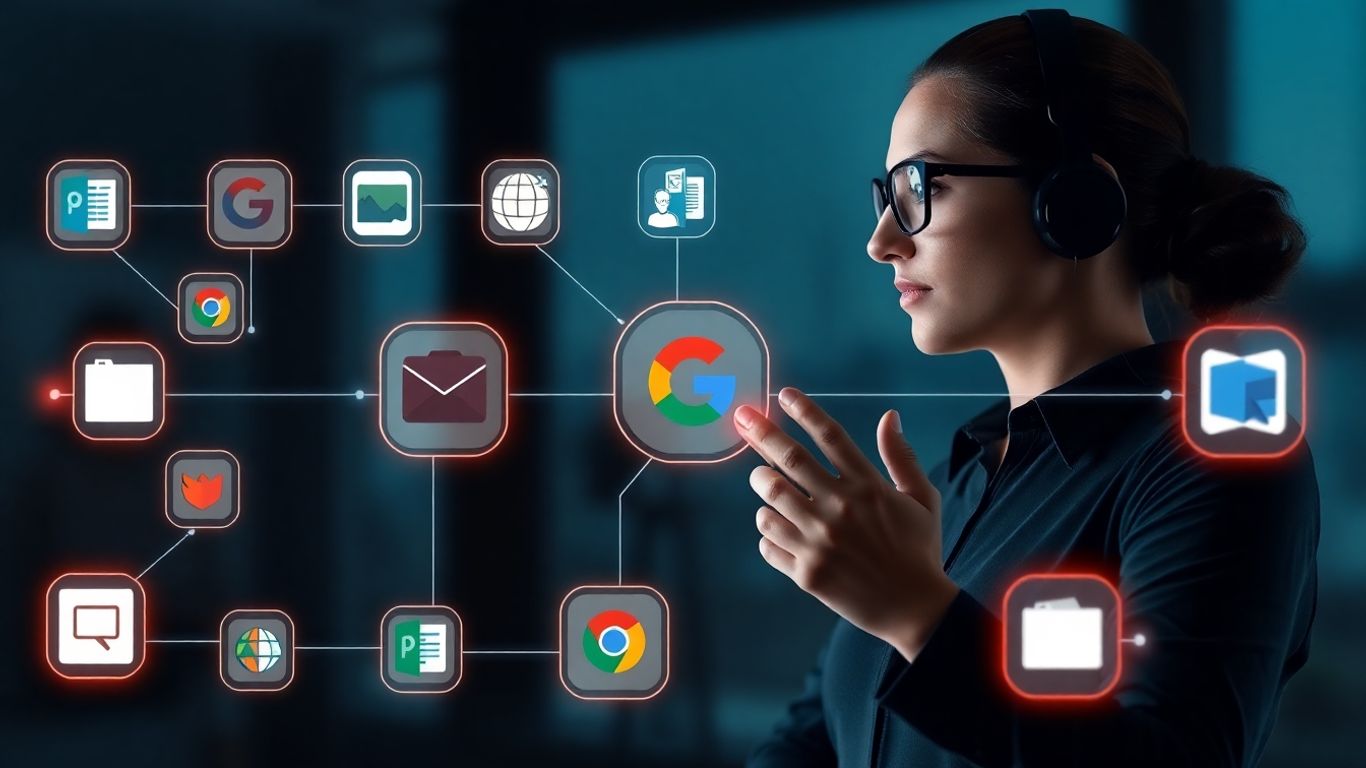 AI assistant interacting with Google Workspace applications.