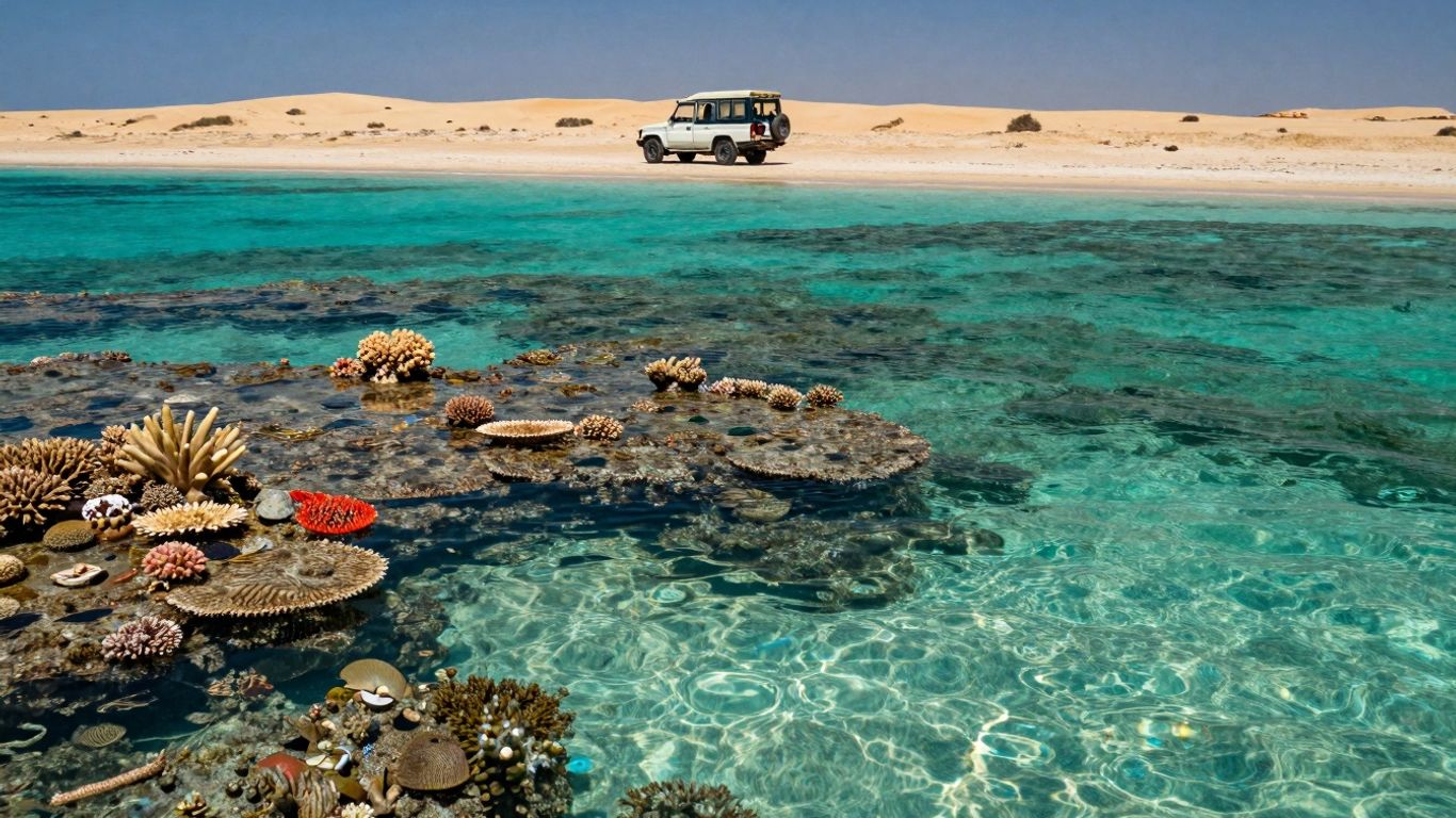 Safari i nurkowanie w Hurghadzie, rafa koralowa i pustynia.