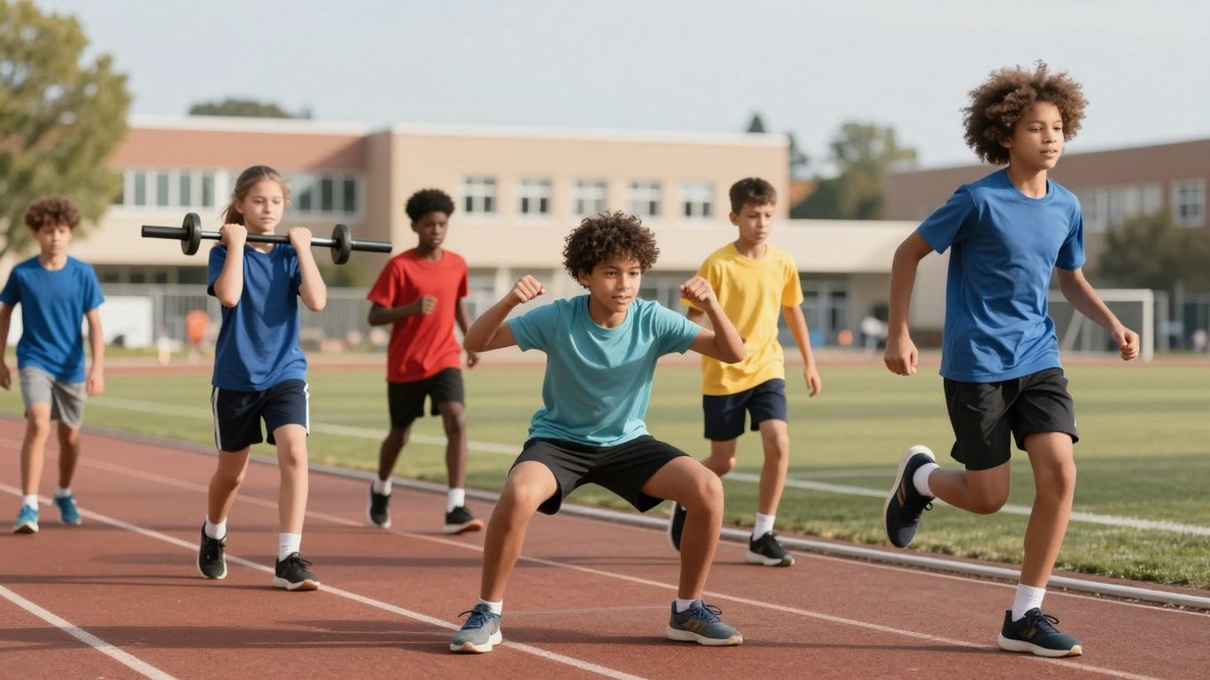 Students exercising and training for optimal physical health.