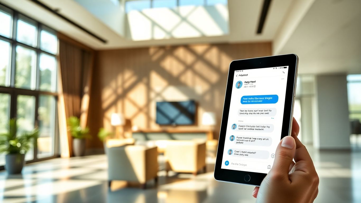 Hotel chatbot na tablici v lobiju