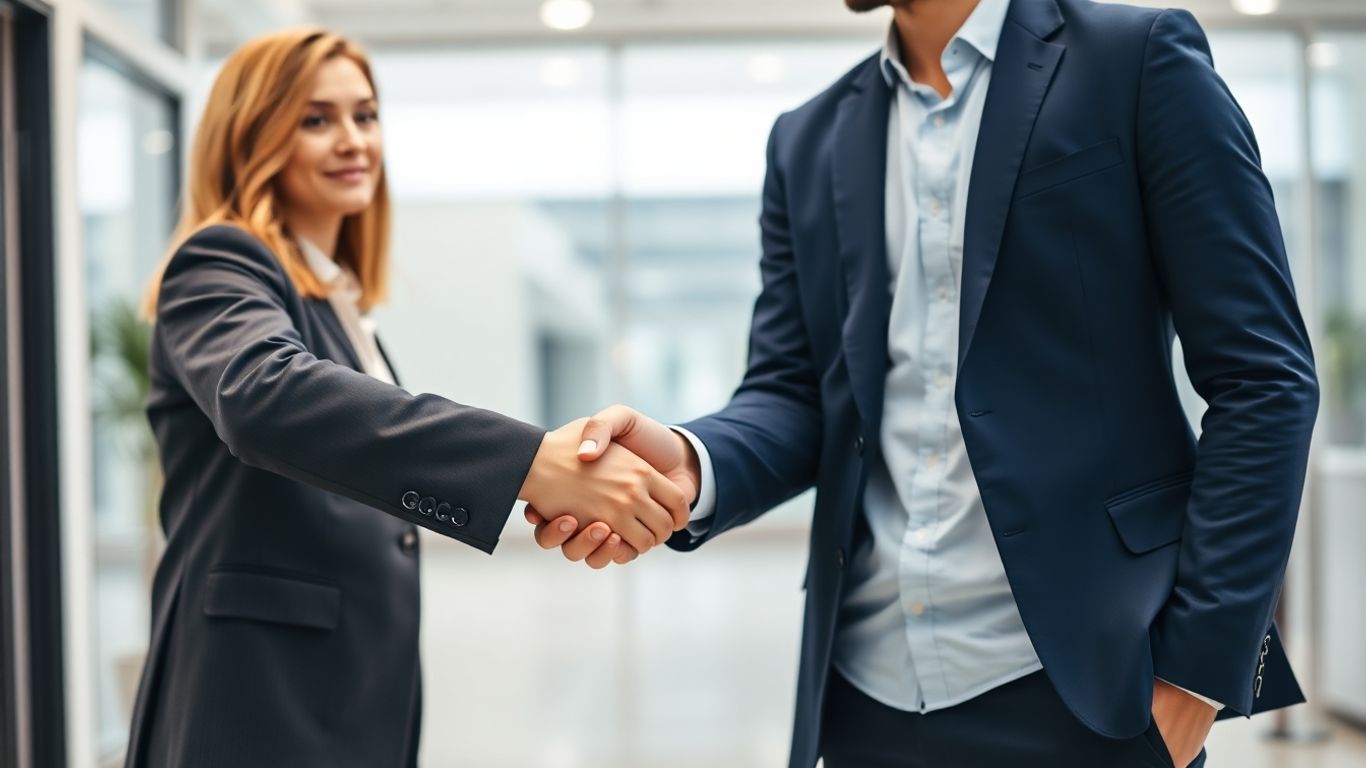 Händeschütteln zwischen zwei Geschäftspartnern