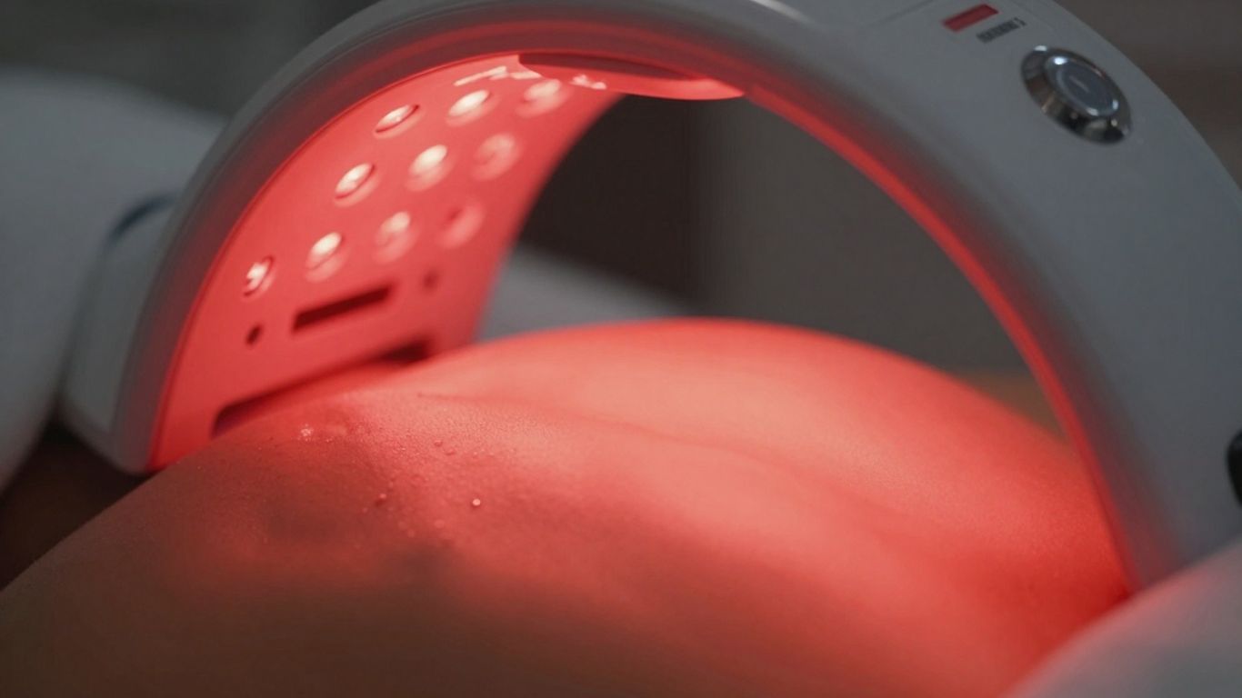 Red light therapy session for wellness and healing.