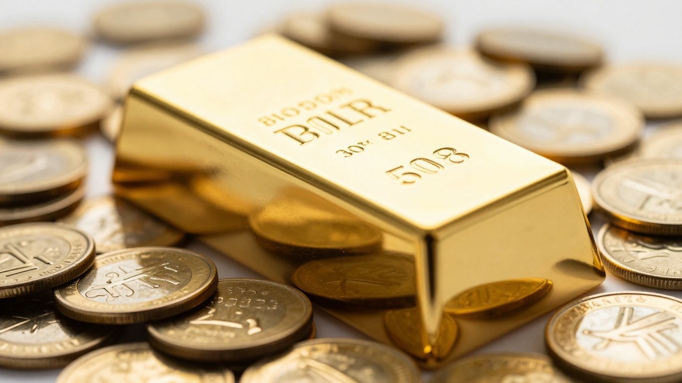 闪亮的金条和金币
