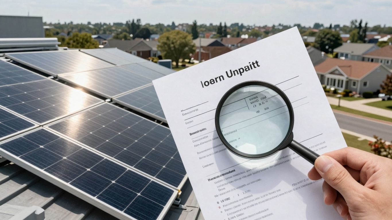 Homeowner Using A Tablet To Compare Solar Loan Interest Rates And Monthly Payments For A Rooftop Installation.