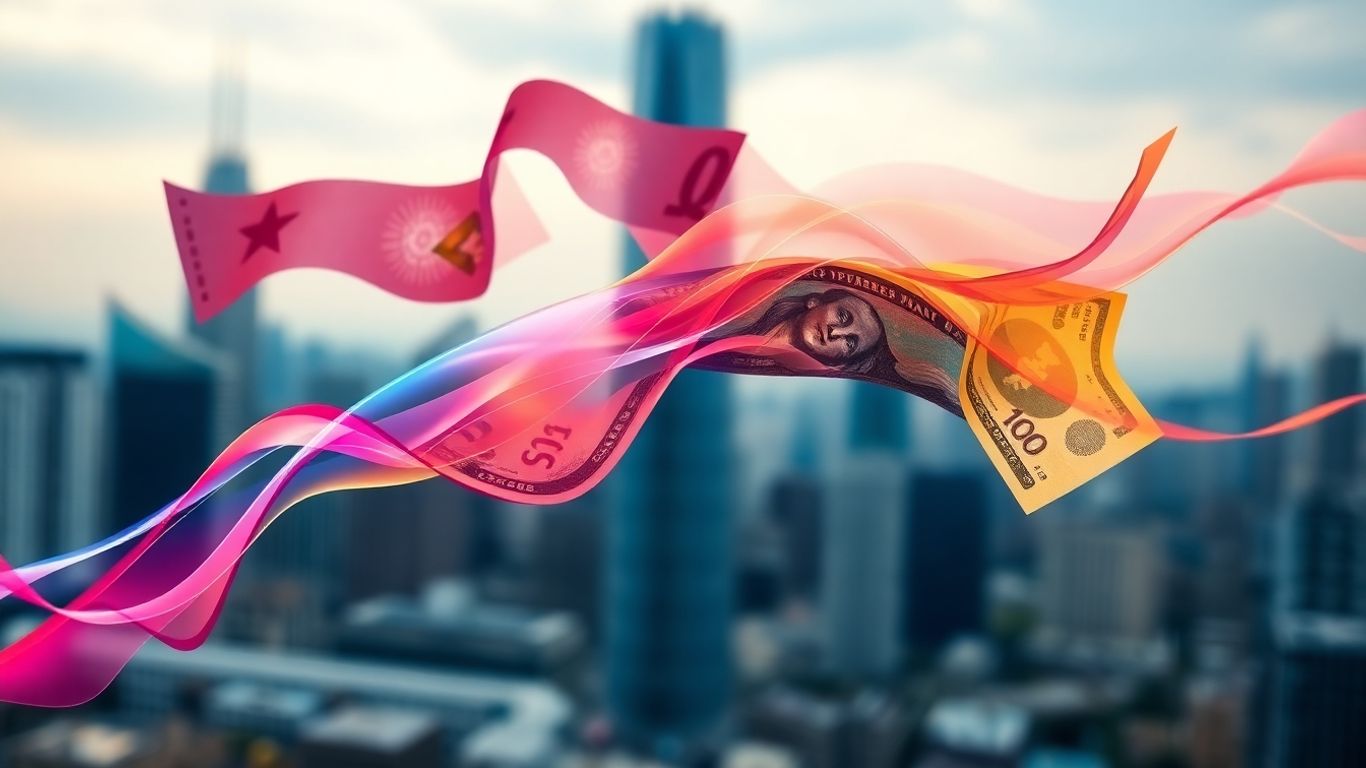 Forex trading platform with currency symbols.