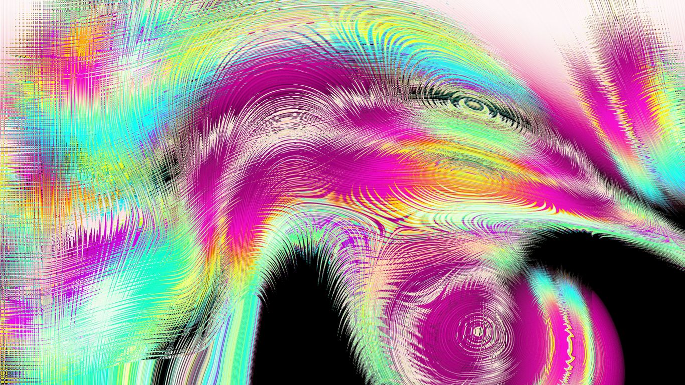 Abstract swirl of vibrant pink, turquoise, and yellow colors