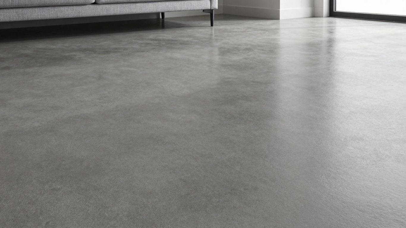 Polished concrete floor in a modern home interior.