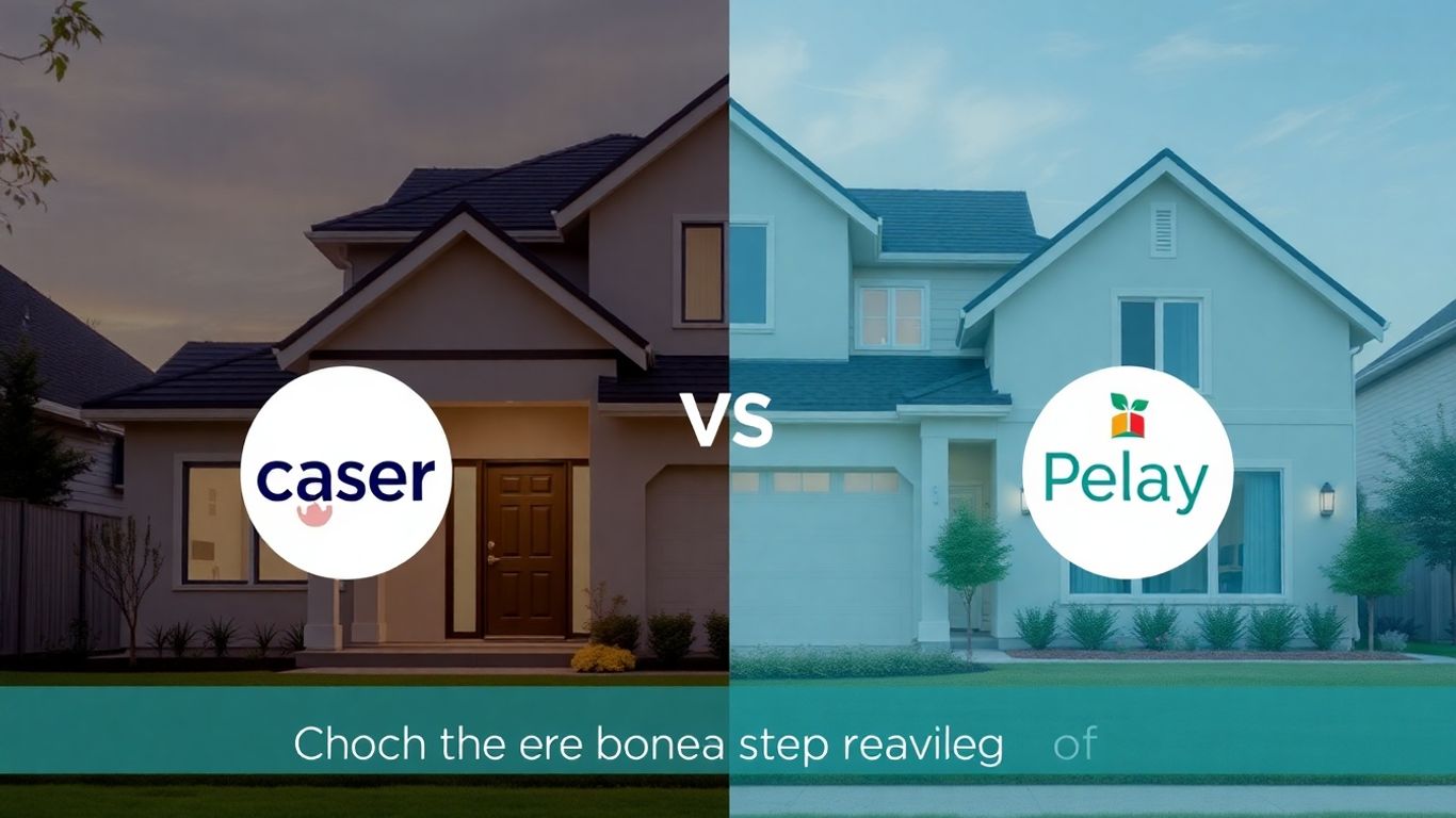 Comparación visual de seguros de hogar Caser y Pelayo.
