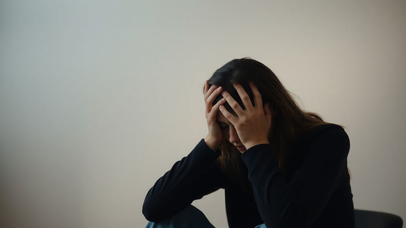 Personne se tenant la tête, exprimant l'anxiété.