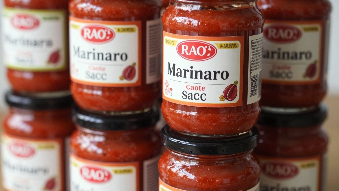 Rao's Marinara Sauce jars stacked at Costco