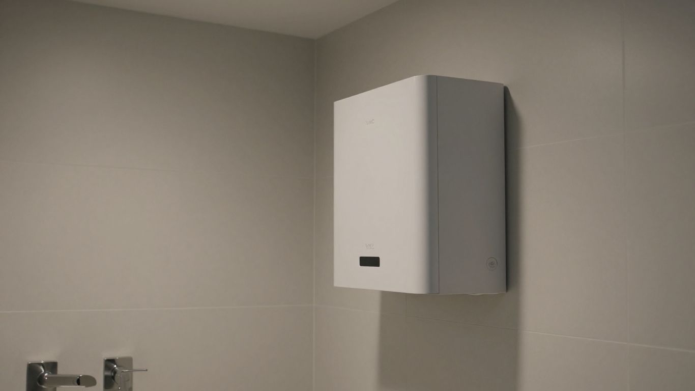 VMC silencieuse dans une salle de bain moderne et épurée.