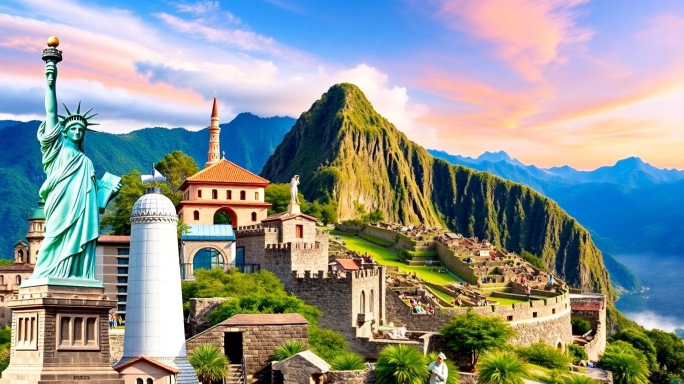 Global landmarks and travel destinations.