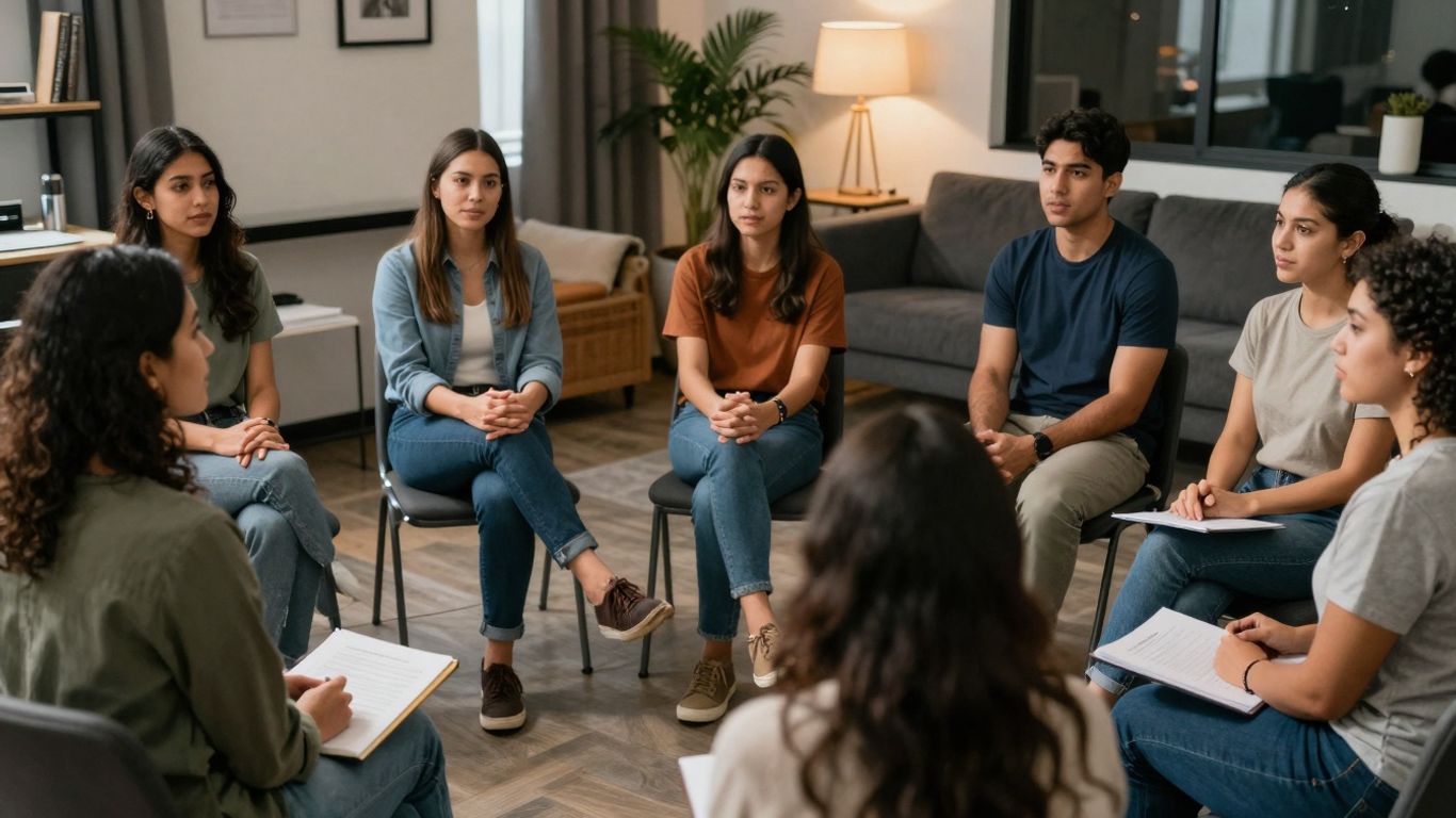 People in a mental health course workshop.