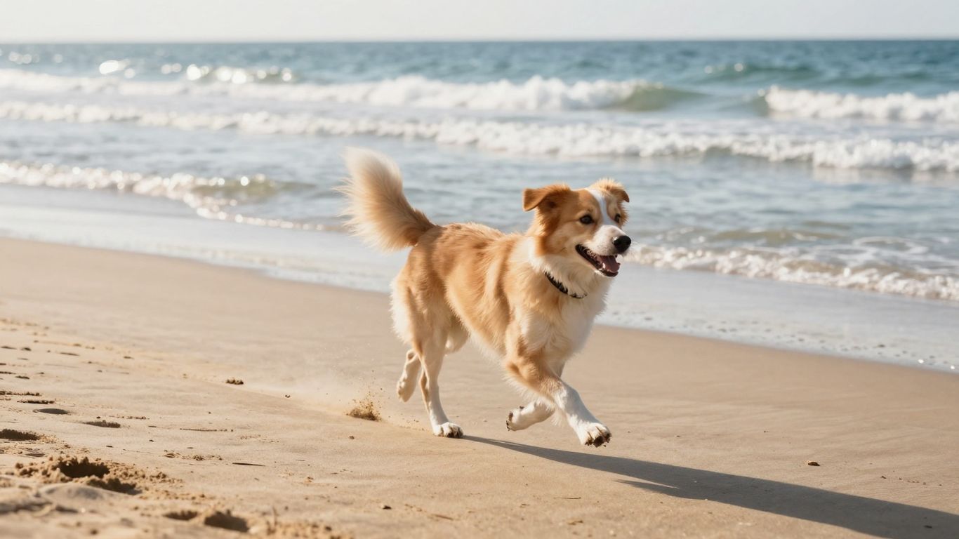 Hond op het strand bij Oostende