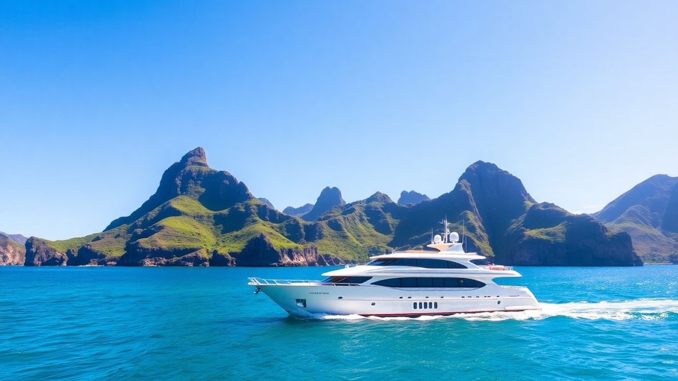 Luxury yacht sailing in Komodo National Park waters.