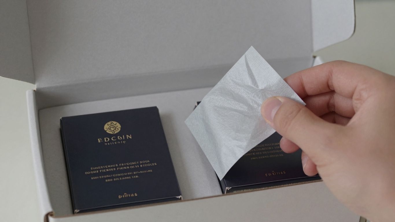 Hands opening a product package, revealing contents.