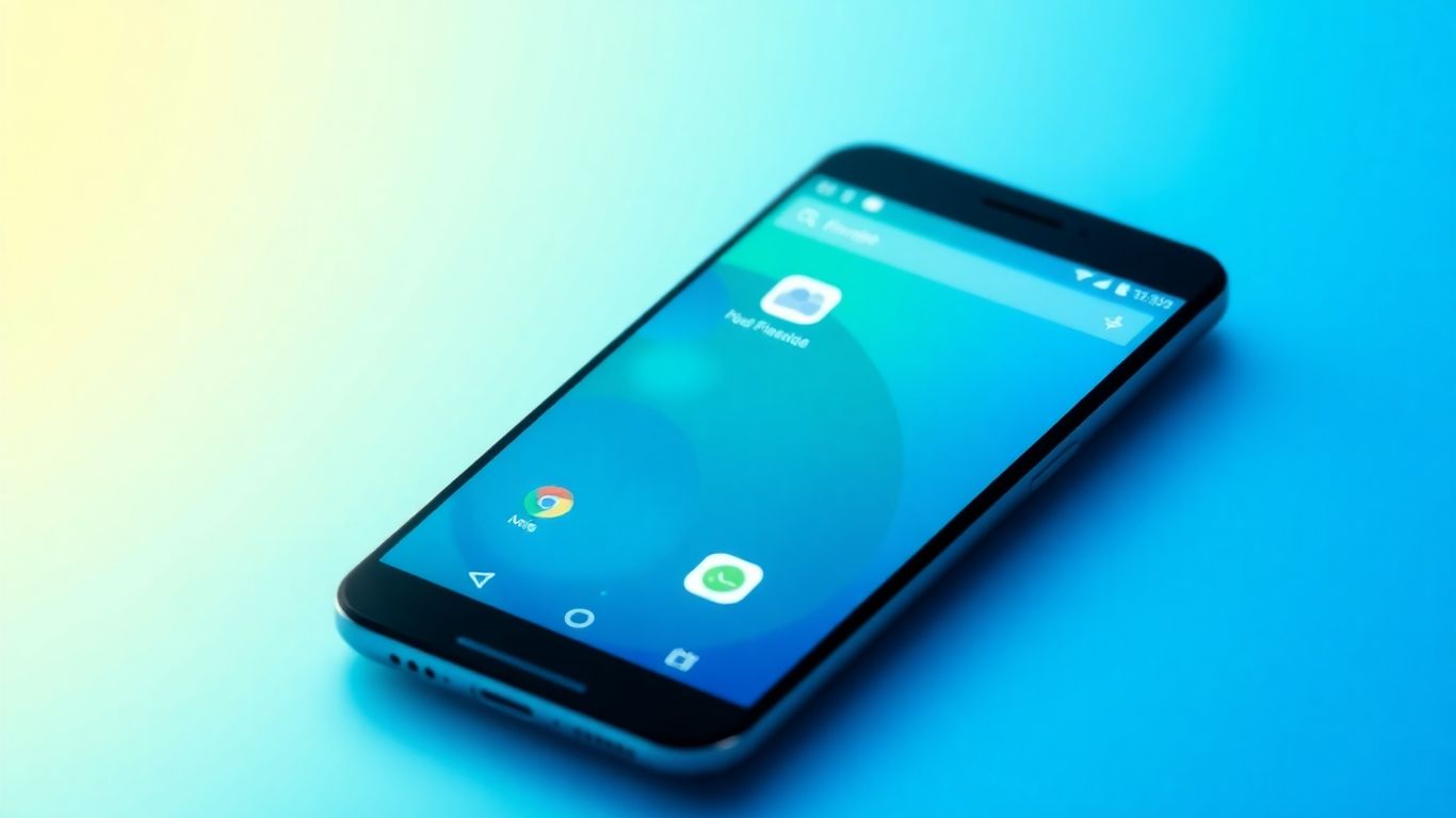 Android phone with finance app interface