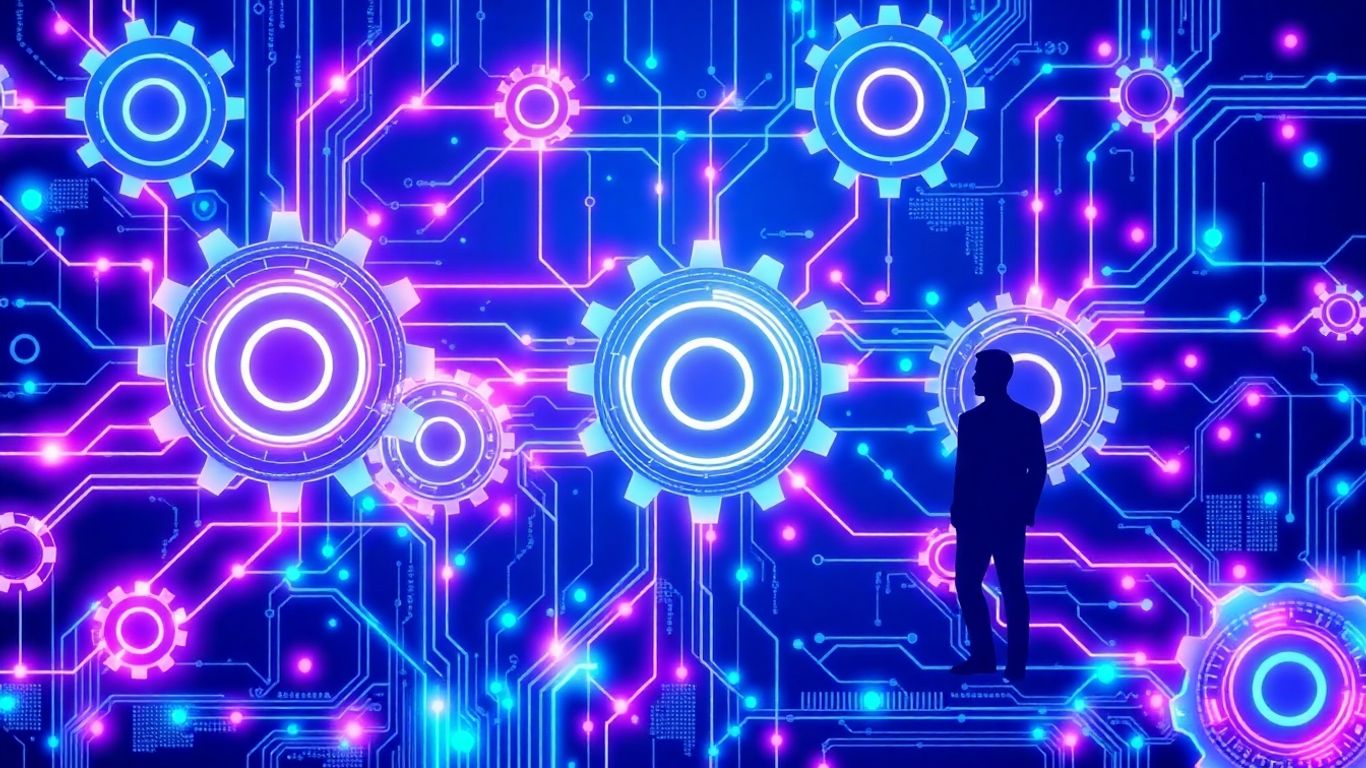 AI automation platform revolutionizing business processes infographic.