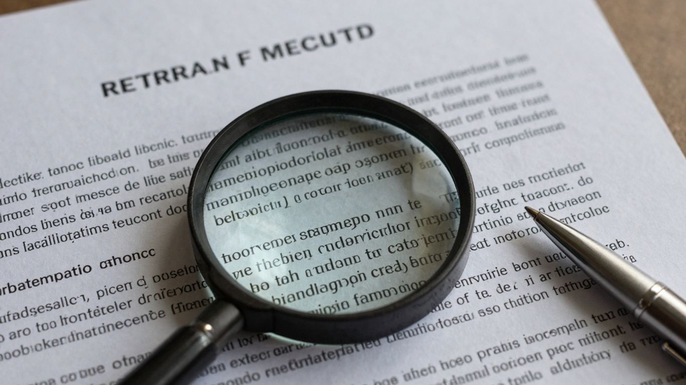 Document juridique avec stylo et loupe