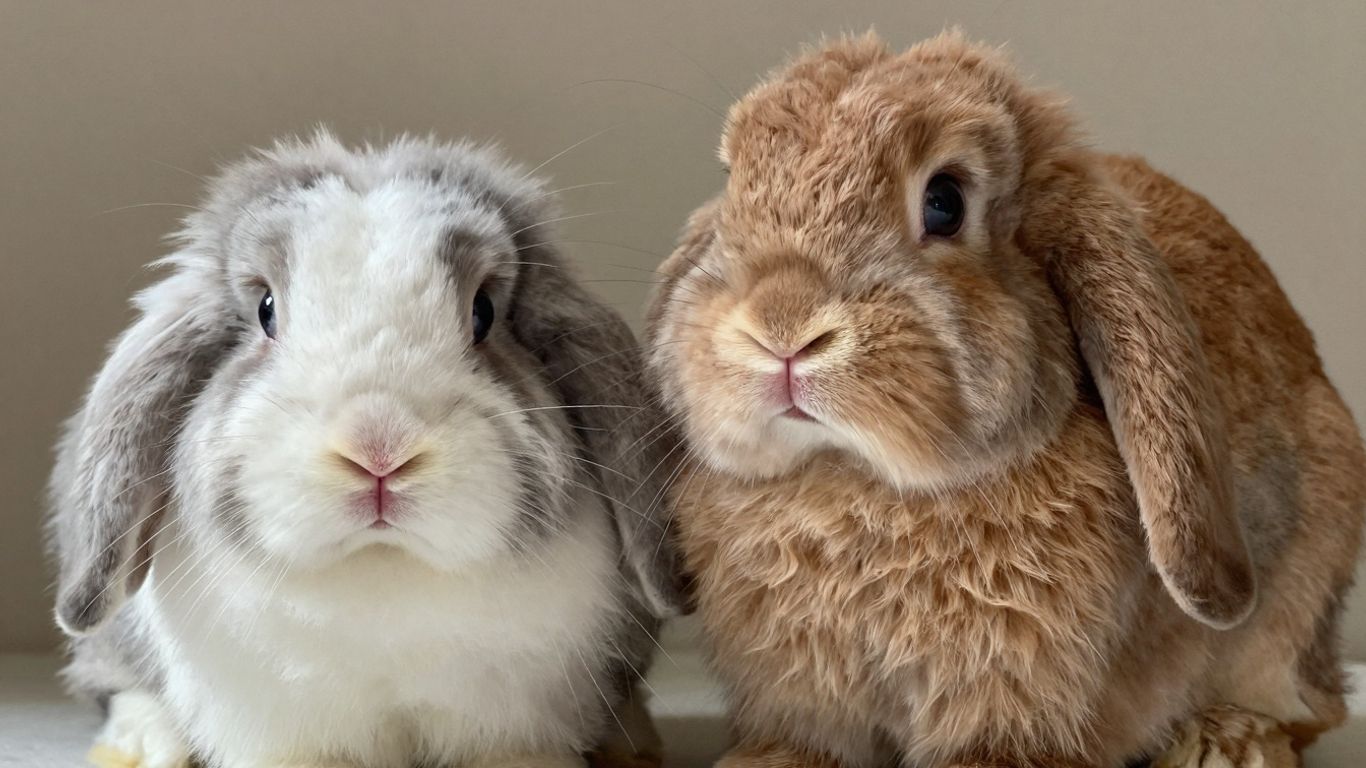 Two adorable English Lop bunnies together.