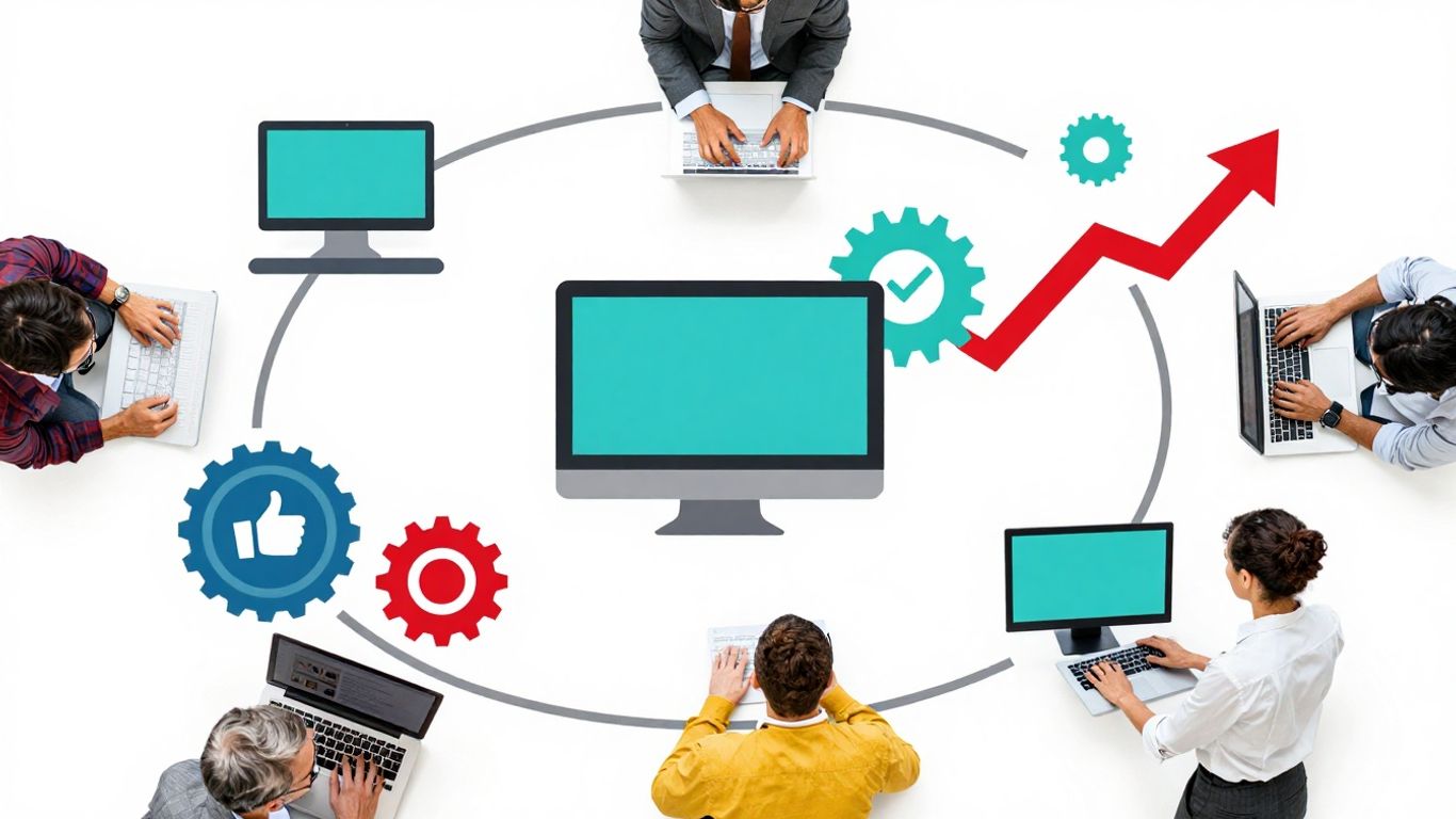 Infographic of professionals and network diagram for MSP staffing.