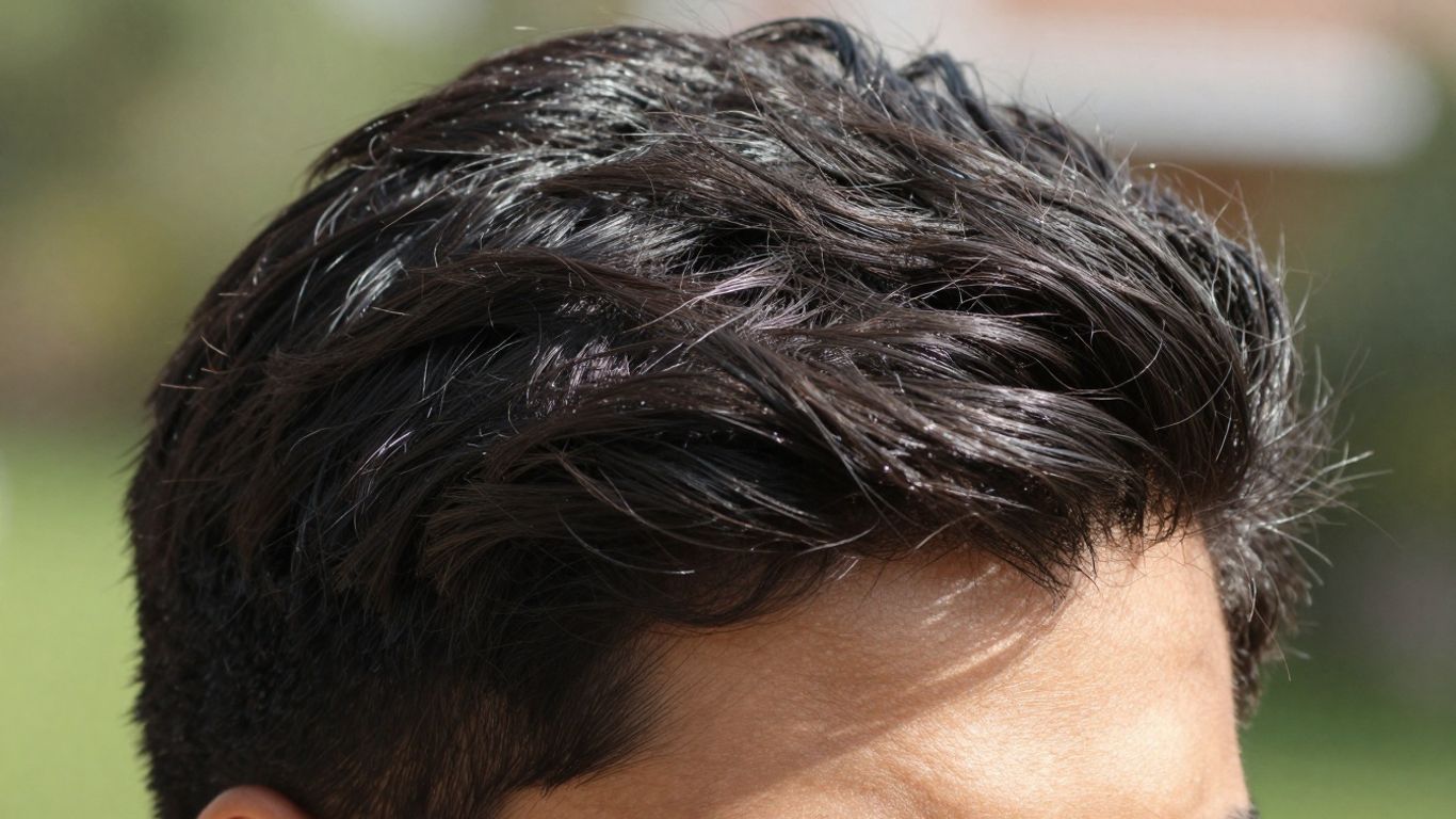 Person with thicker, healthier hair after using Nutrafol.
