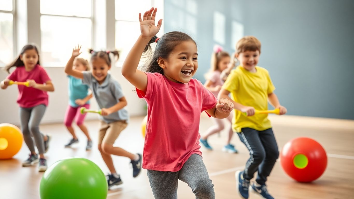 Kinder spielen mit Vlamingo Sport Geräten im Unterricht